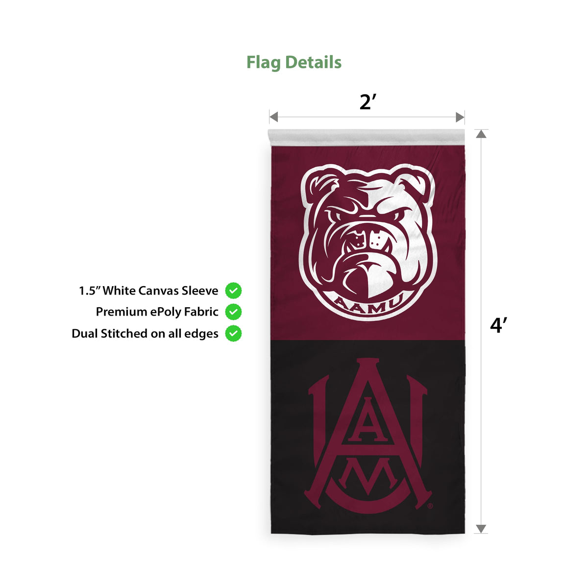 Alabama A&M University Banner 2 ft x 4 ft