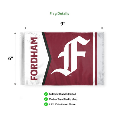 AGAS Fordham University Motorcycle Flag 6 x 9 inch – Single Sided Printed Polyester Fordham Rams Flag with F Logo – Official NCAA Product – Fordham University Bike Flag with 0.75 inch Canvas Sleeve and Reinforced Stitching No Pole Included