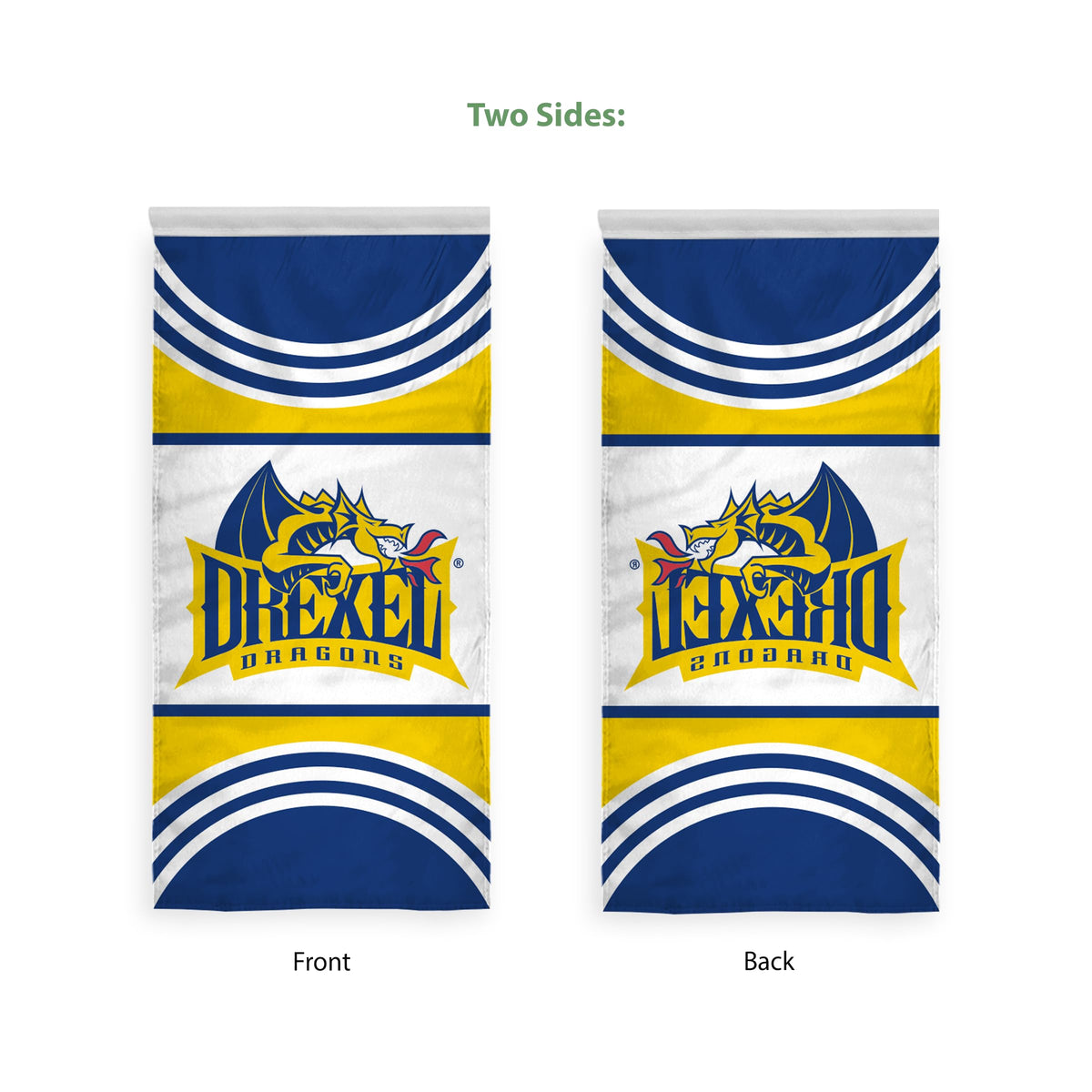 AGAS 2'x4' Drexel DU University Vertical Flag House Banner with Pole Sleeve - Dragons Banner