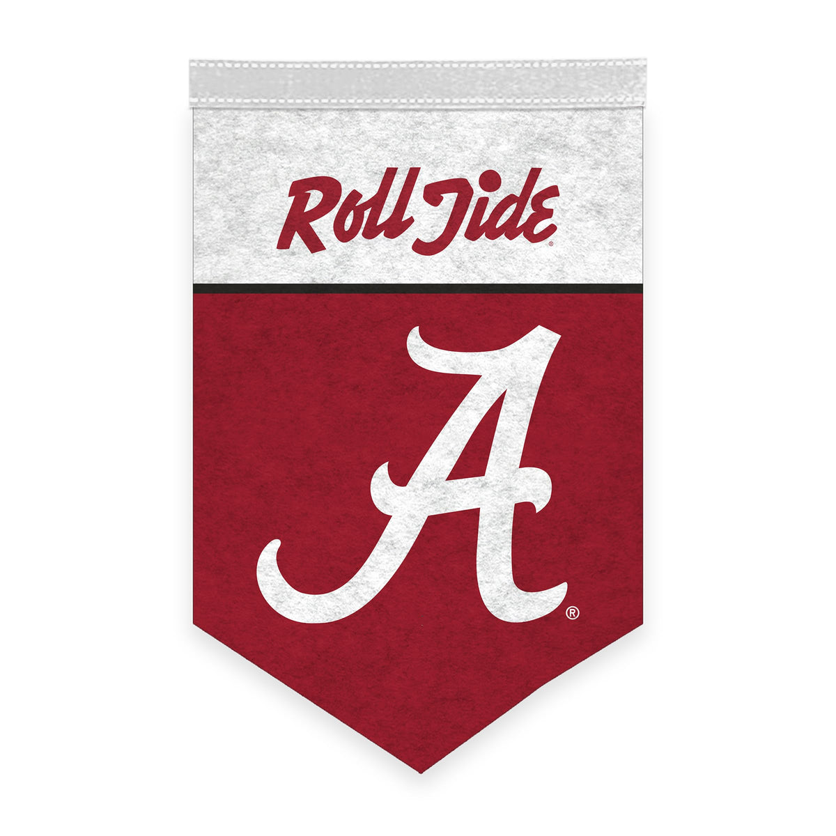 AGAS Mini Alabama University Crimson Tide Roll Tide Wall Hanging Triangle Felt Banner 12X18 inches - with 1" Pole Sleeve