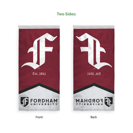 AGAS Fordham University Vertical Banner 2 x 4 ft – Single Sided Printed Polyester Fordham Rams Banner with F Logo – Official NCAA Product – Fordham University Hanging Banner with 1.5 inch Pole Sleeve and Reinforced Stitching