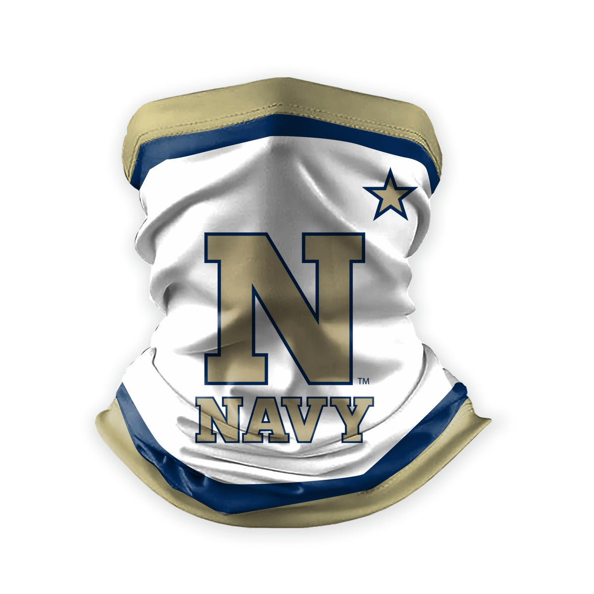 Navy Midshipmen Neck Gaiter Face Cover - Multiuse Balaclava, USNA Beanie, Headband, Bandana, Neck Warmer, Running Scarf, Hair Band, Wristband – Officially Licensed Fan Gear
