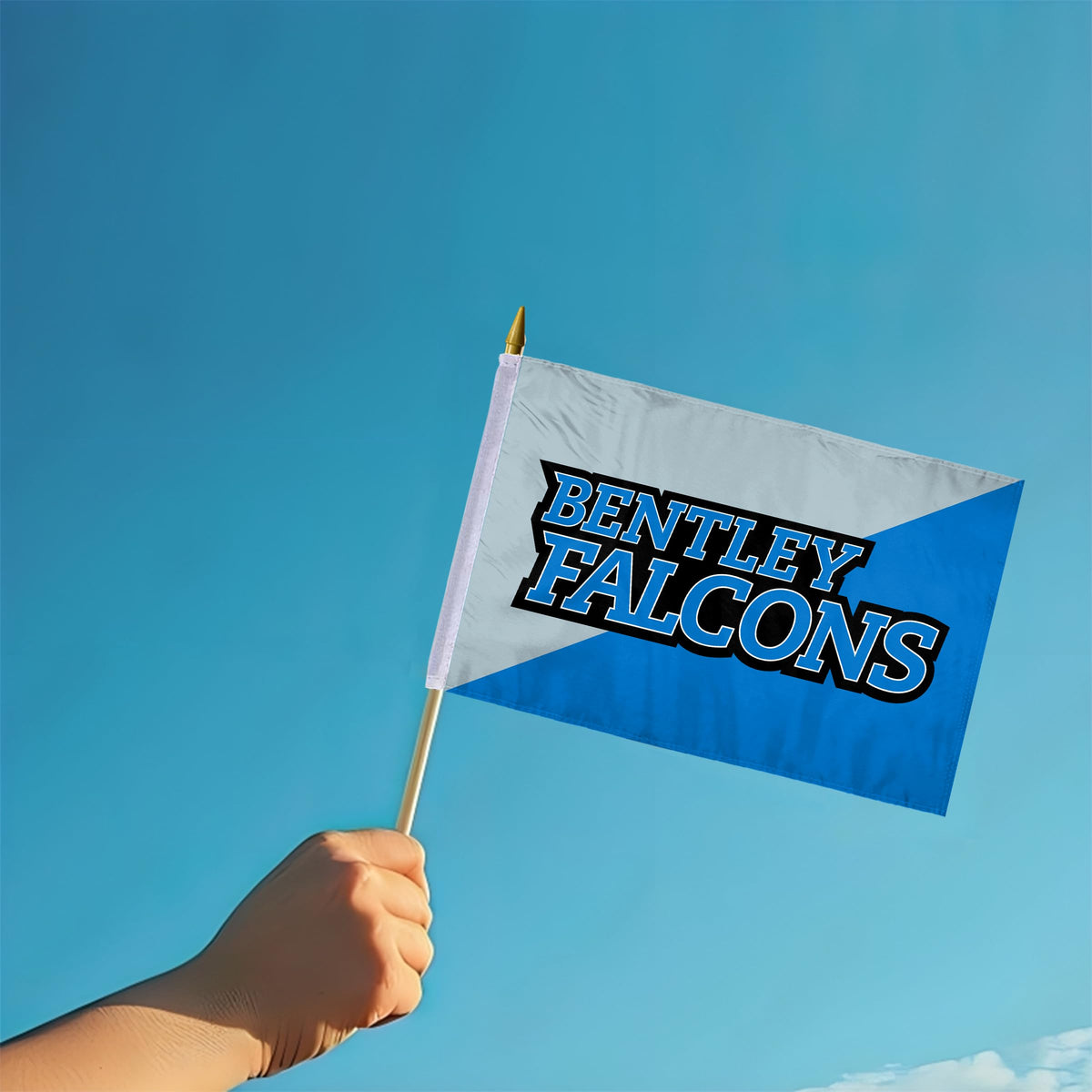 Bentley University Stick Flag 12 x 18 inch