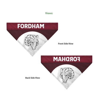 AGAS Fordham University Pet Bandana 9.75 x 6.5 inch – Single Sided Printed Polyester Fordham Rams Bandana with Ram Head Logo – Official NCAA Product – Fordham University Pet Bandana