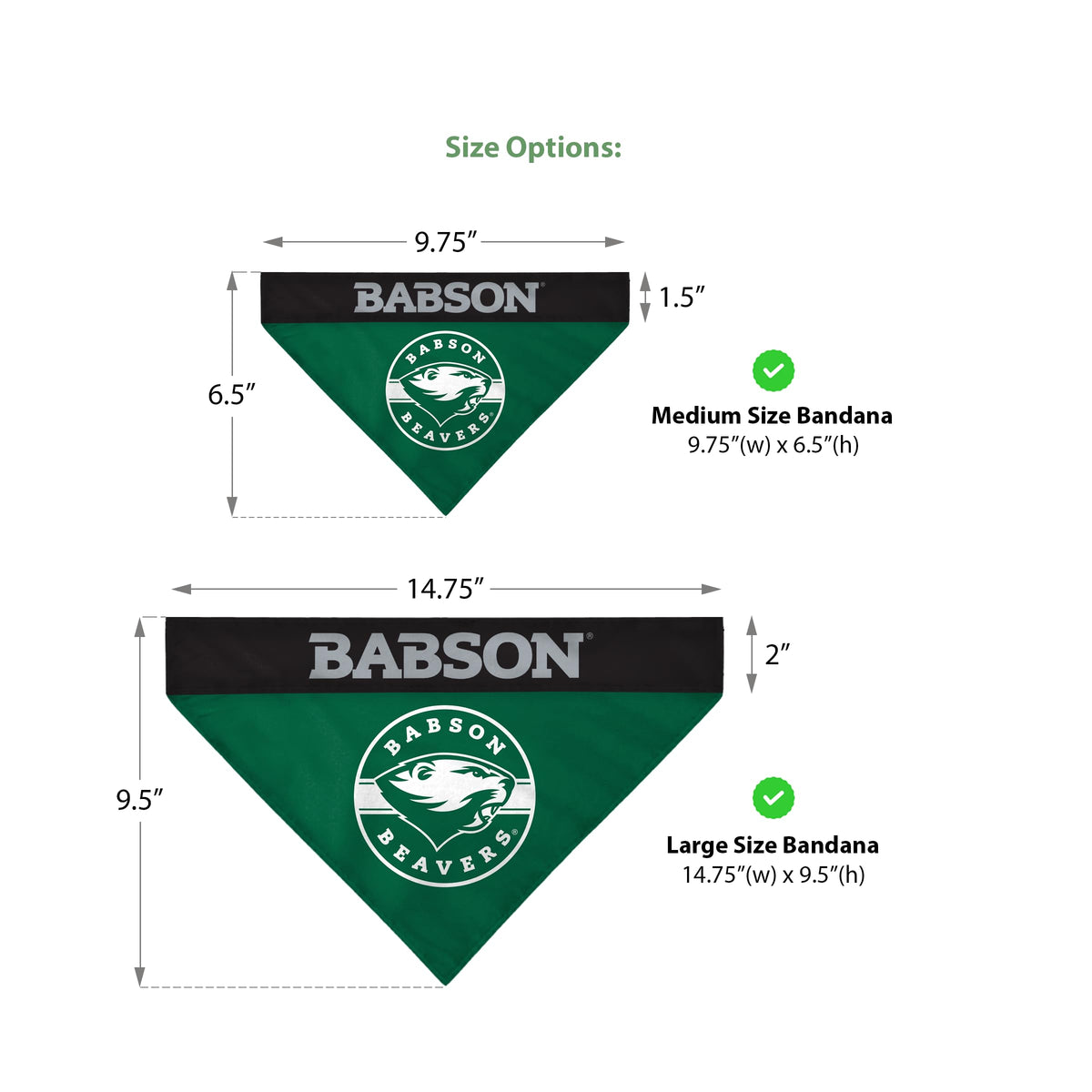 Babson College Pet Bandana 14.75 x 9.5 inch