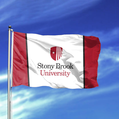 AGAS Stony Brook University Flag 3 x 5 ft – Single Sided Printed Polyester Stony Brook Seawolves Flag – Official NCAA SBU Product – Outdoor Display with Canvas Header, Brass Grommets and Reinforced Stitched Edges