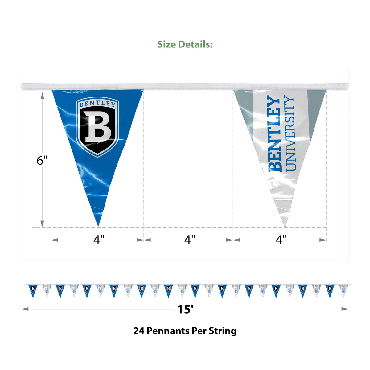 Bentley University Pennant string 4 x 6 inch