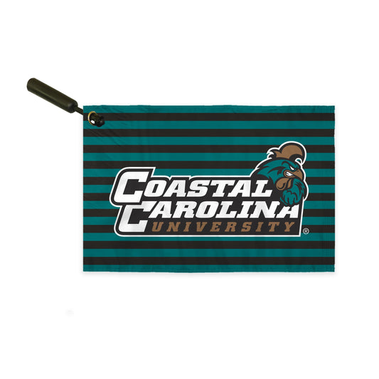 AGAS Coastal Carolina CCU Chanticleers Swirler Flag, Coastal Carolina Merch, Polyester, Built-in Plastic Handle Bar
