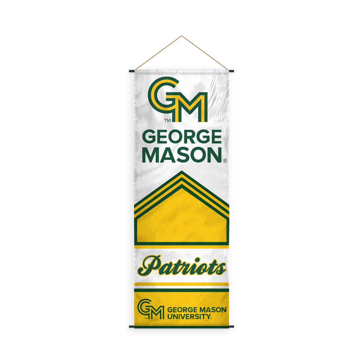 AGAS George Mason GMU University Patriots Scroll Sign 17.5" × 48" with Hanging Cord – Polyester Patriots Wall Banner