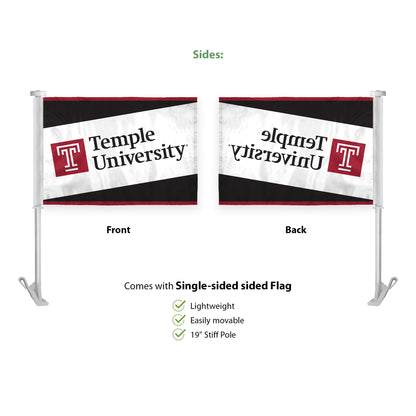 AGAS Temple University 10.5x15in Premium Car Flags