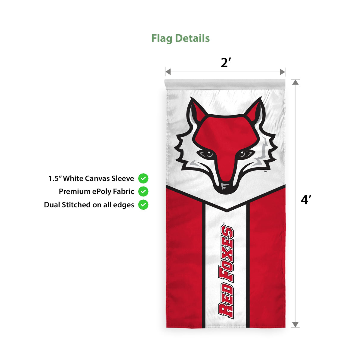 Marist University Vertical Banner 2 x 4 ft