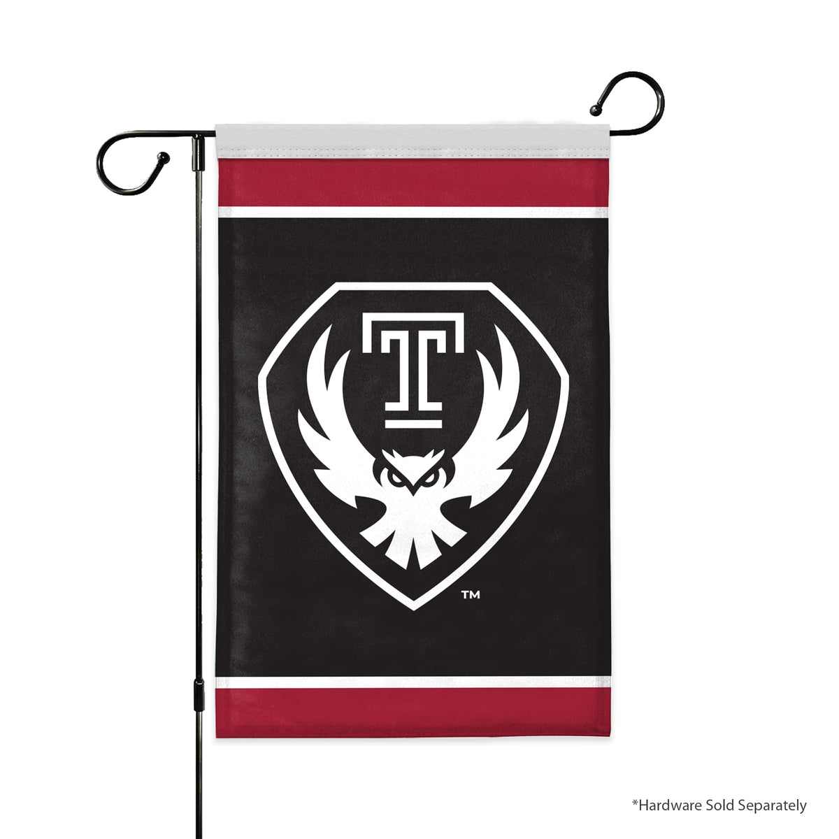 AGAS Temple Owls Shield Logo Garden Flag 12 x 18 inch – Single Sided Printed Polyester with Bleed Through – Officially Licensed NCAA Product – Temple University Outdoor Flag with Canvas Sleeve and Reinforced Stitching – No Pole Included