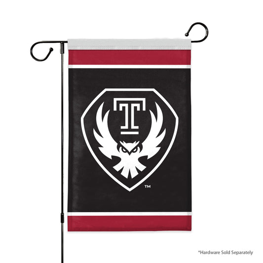 AGAS Temple Owls Shield Logo Garden Flag 12 x 18 inch – Single Sided Printed Polyester with Bleed Through – Officially Licensed NCAA Product – Temple University Outdoor Flag with Canvas Sleeve and Reinforced Stitching – No Pole Included