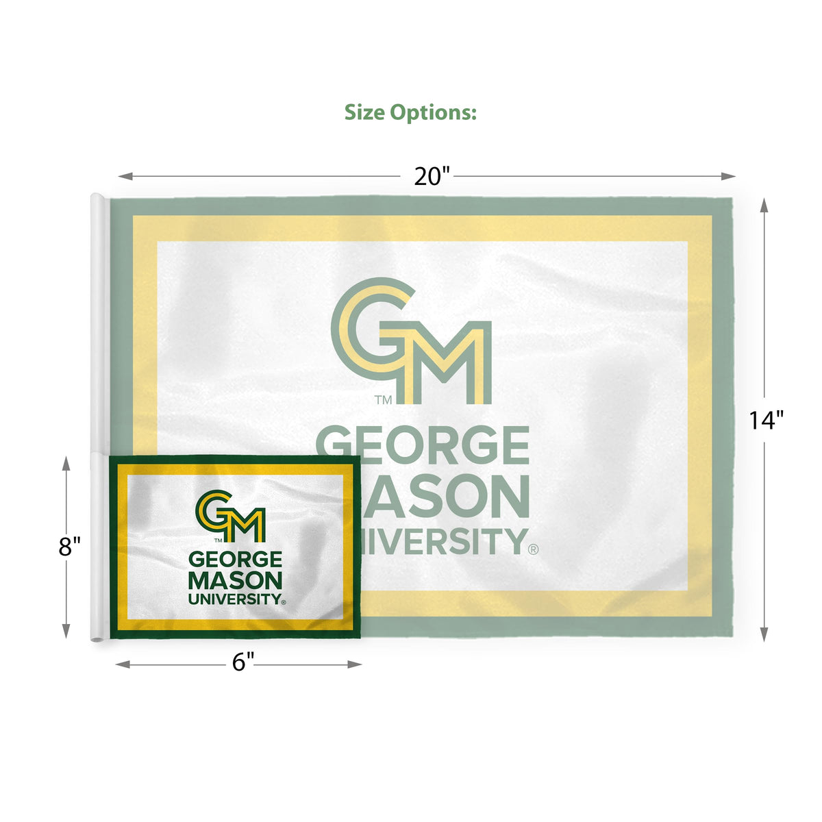 AGAS George Mason Golf flag Tube Inserted 14x20 Inches, Waterproof Heavy-Duty 200D Nylon, Mini Putting Green Flags for Backyard Practice, Golf Courses