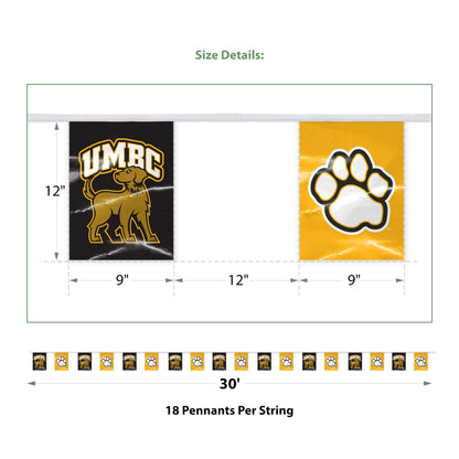 University of Maryland Baltimore County Rectangle Pennant String 9 x 12 inch