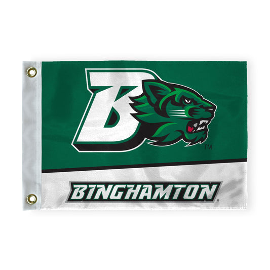 AGAS Binghamton University Golf Flag 6 x 8 inch – Single Sided Printed Nylon BU Bearcats Design – Official NCAA Binghamton Bearcats Flag – Golf Course Display with Canvas Header and Brass Grommets