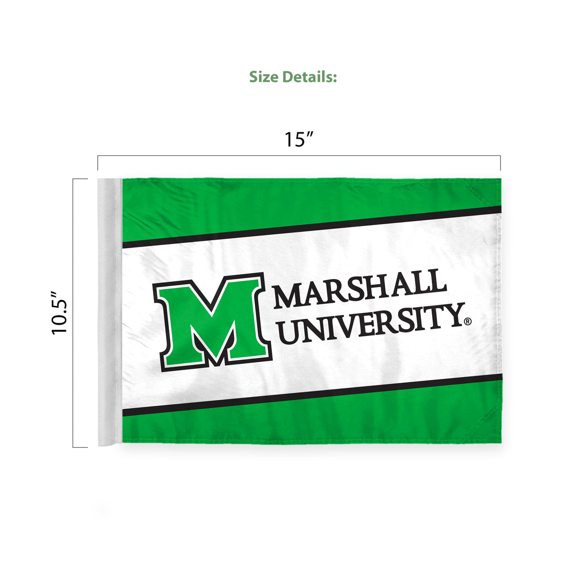 Marshall University Premium Car Flag 10.5 x 15 inch