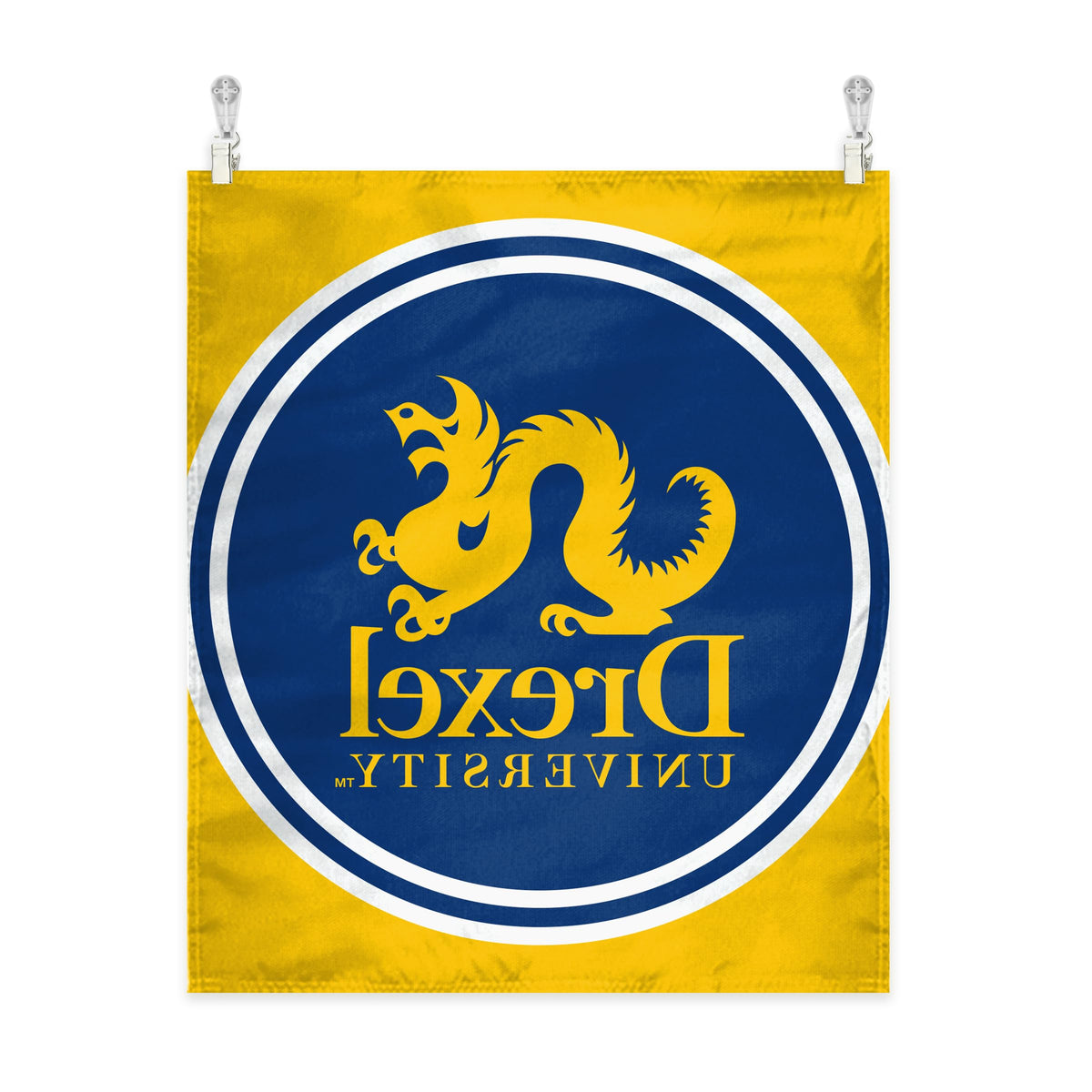 A.G.A.S Manufacturing Group Drexel DU University House Wall Tapestry, Dragons Wall Art, College Poster, Navy Wall Hanging Art, Dorm Poster - 60"x51" - Vertical Banner with Complete Hanging Kit