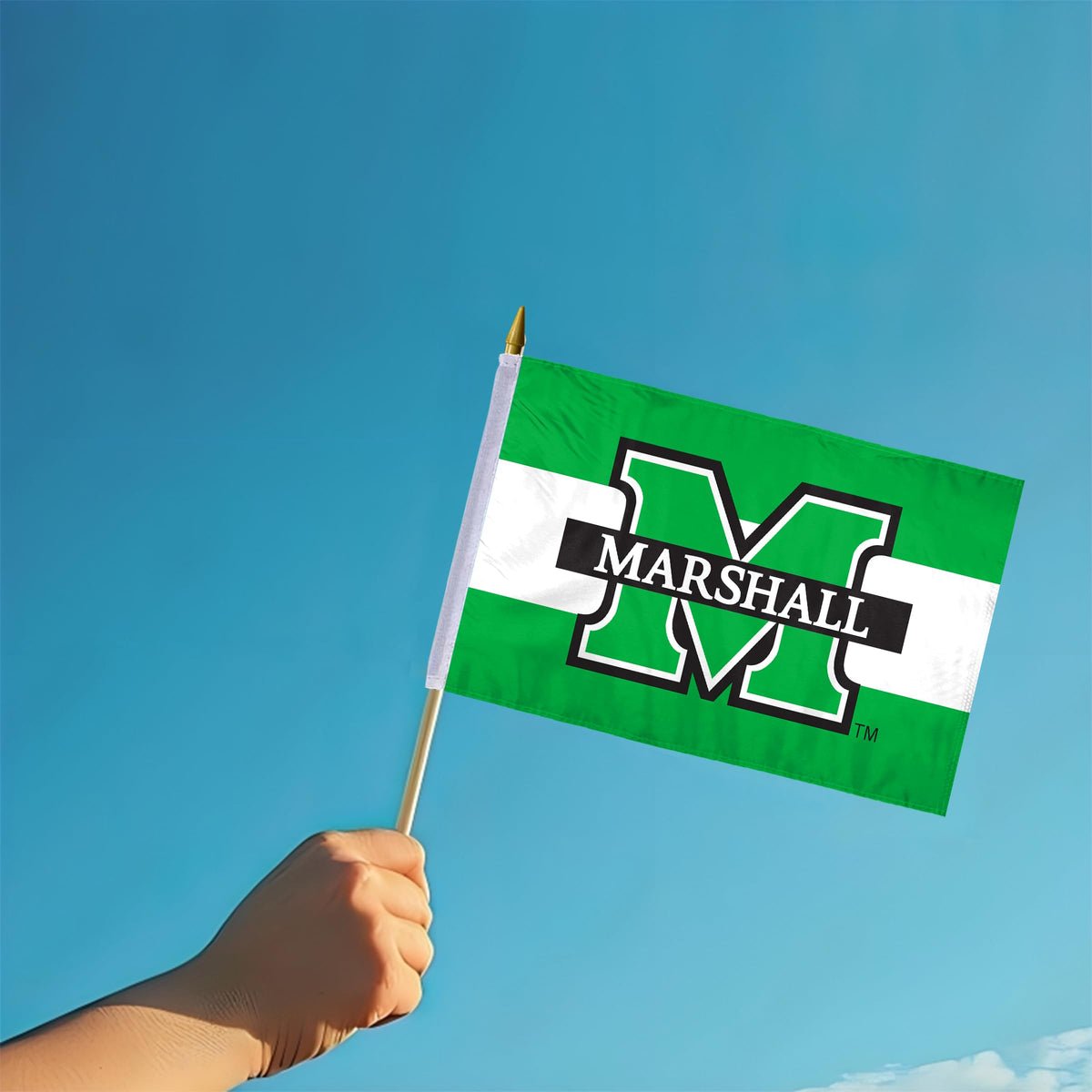 Marshall University Stick Flag 12 x 18 inch