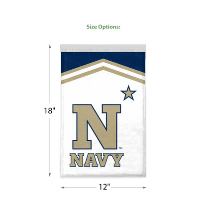 AGAS USNA Family, U.S. Naval Academy Sailing, Garden Flag, 18" x 12" Single-Reverse Printed Polyester with 12" Pole Sleeve - Licensed USNA Midshipmen Yard Flag with Flagpole