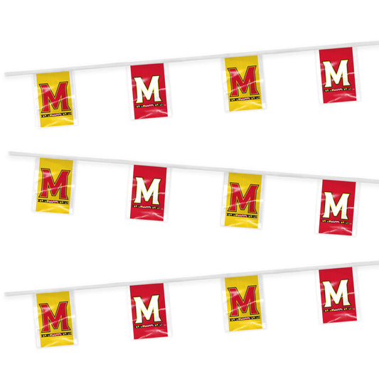 AGAS 30' Maryland UMD University Streamers, Bunting Flag for Tailgate, Game Day, Dorms, College Party Decoration Rectangle