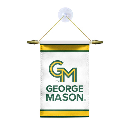 AGAS Small George Mason GMU University Banner - Mini Banner with Suction Cup 4x6 Inch - Patriots Mini Flags for Car Rearview Mirror and Window Décor