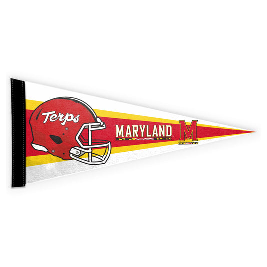 AGAS Maryland UMD University Stiff Felt Pennant - 9"x24" Sleeve For Stick - Officially Licensed Small Terps Home Décor Wall Pennant