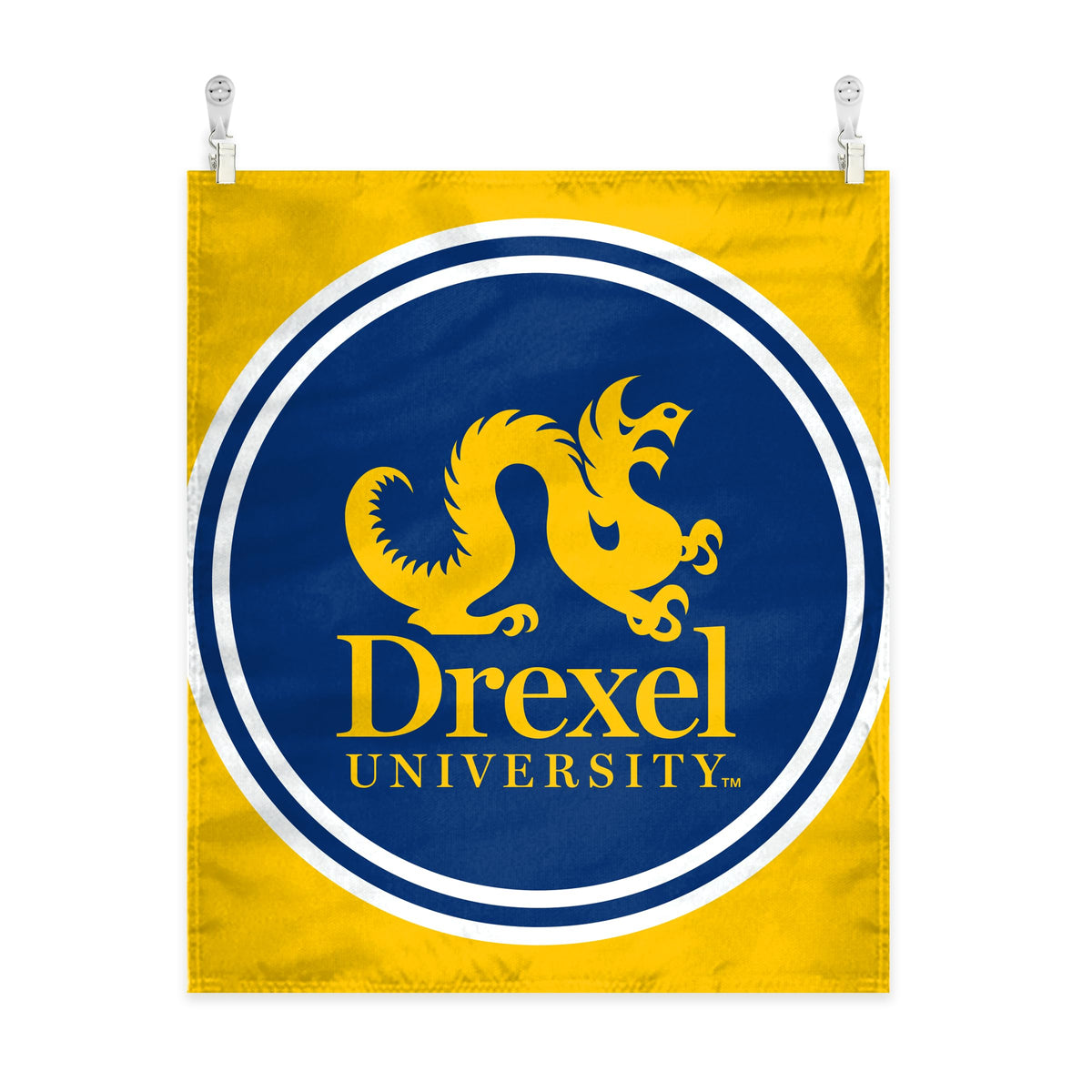 A.G.A.S Manufacturing Group Drexel DU University House Wall Tapestry, Dragons Wall Art, College Poster, Navy Wall Hanging Art, Dorm Poster - 60"x51" - Vertical Banner with Complete Hanging Kit