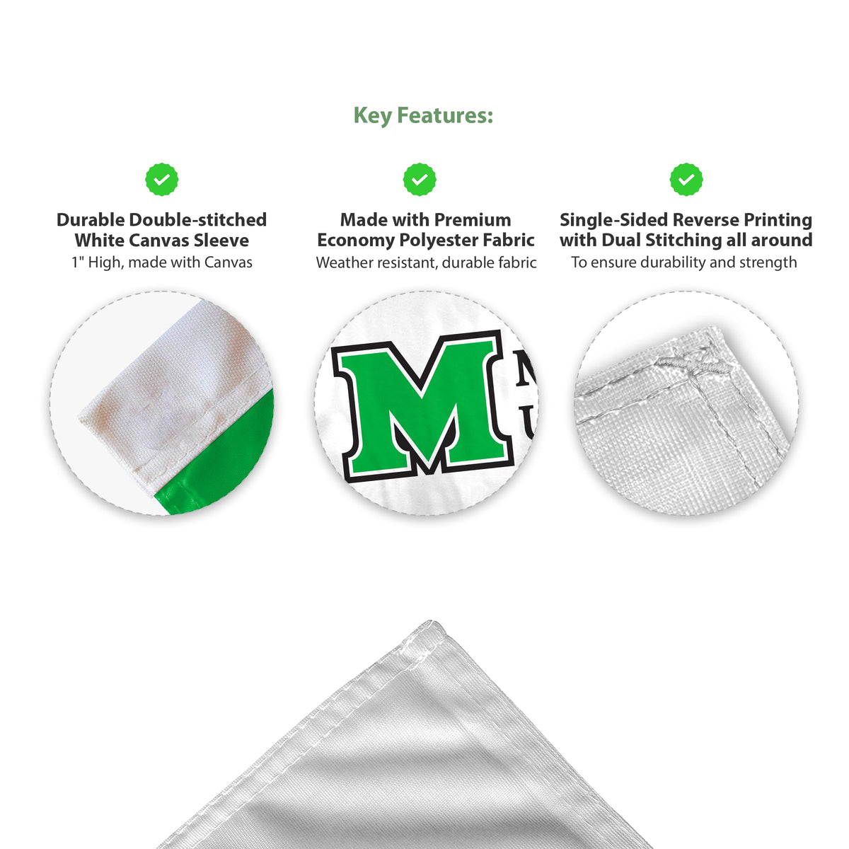 Marshall University Premium Car Flag 10.5 x 15 inch