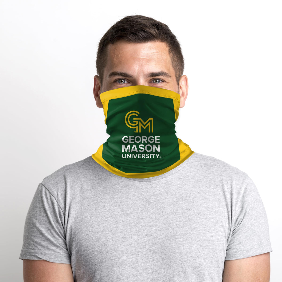 AGAS George Mason GMU University Patriots Neck Gaiter Face Cover, Multiuse Balaclava, Patriots Beanie, Headband, Bandana, Neck Warmer, Running Scarf, Hair Band, Wristband, Officially Licensed GMU Gear