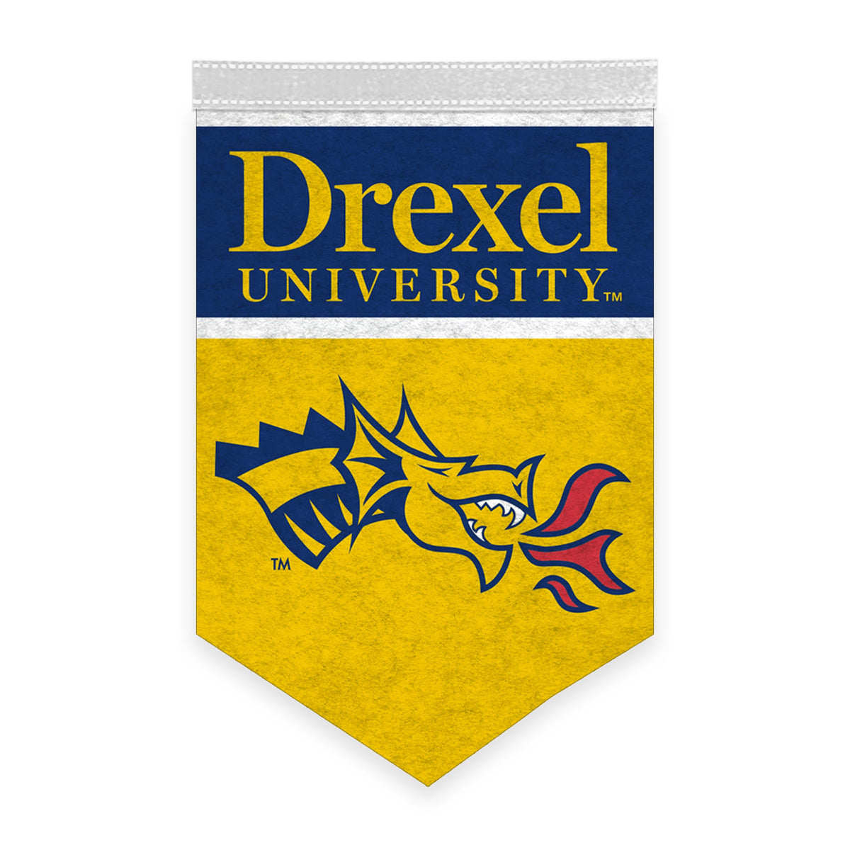 AGAS Mini Drexel DU University Logo Wall Hanging Triangle Felt Banner 12X18 inches - with 1" Pole Sleeve
