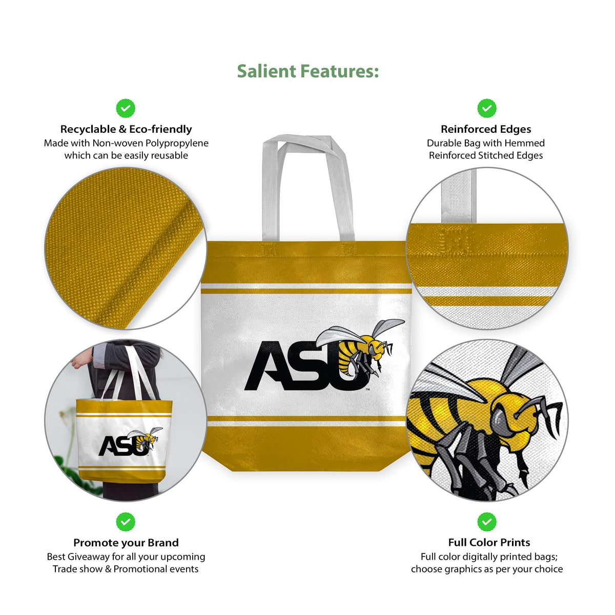 Alabama State University Tote Bag 14 x 14 x 8 inch