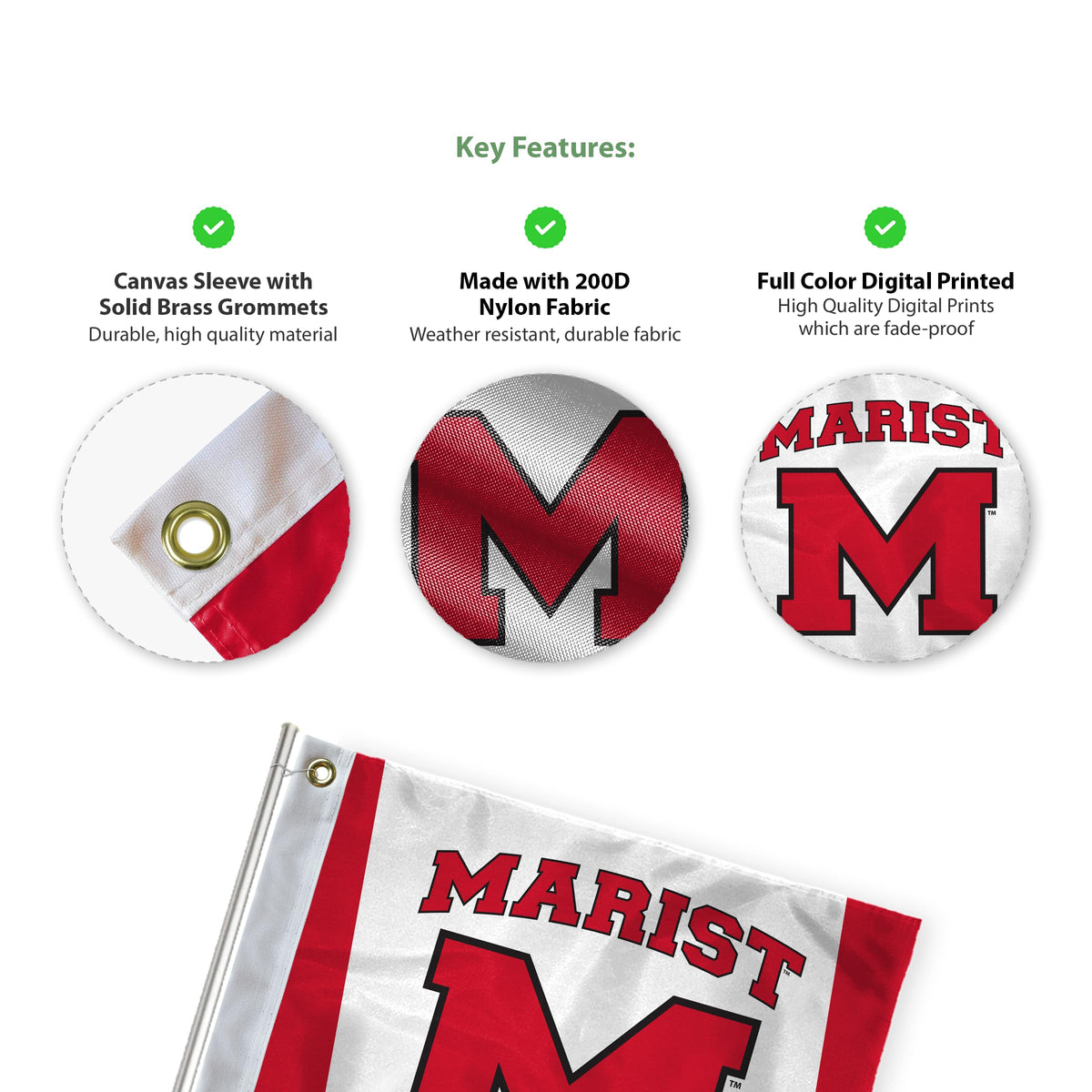 Marist University Golf Flag 6 x 8 inch
