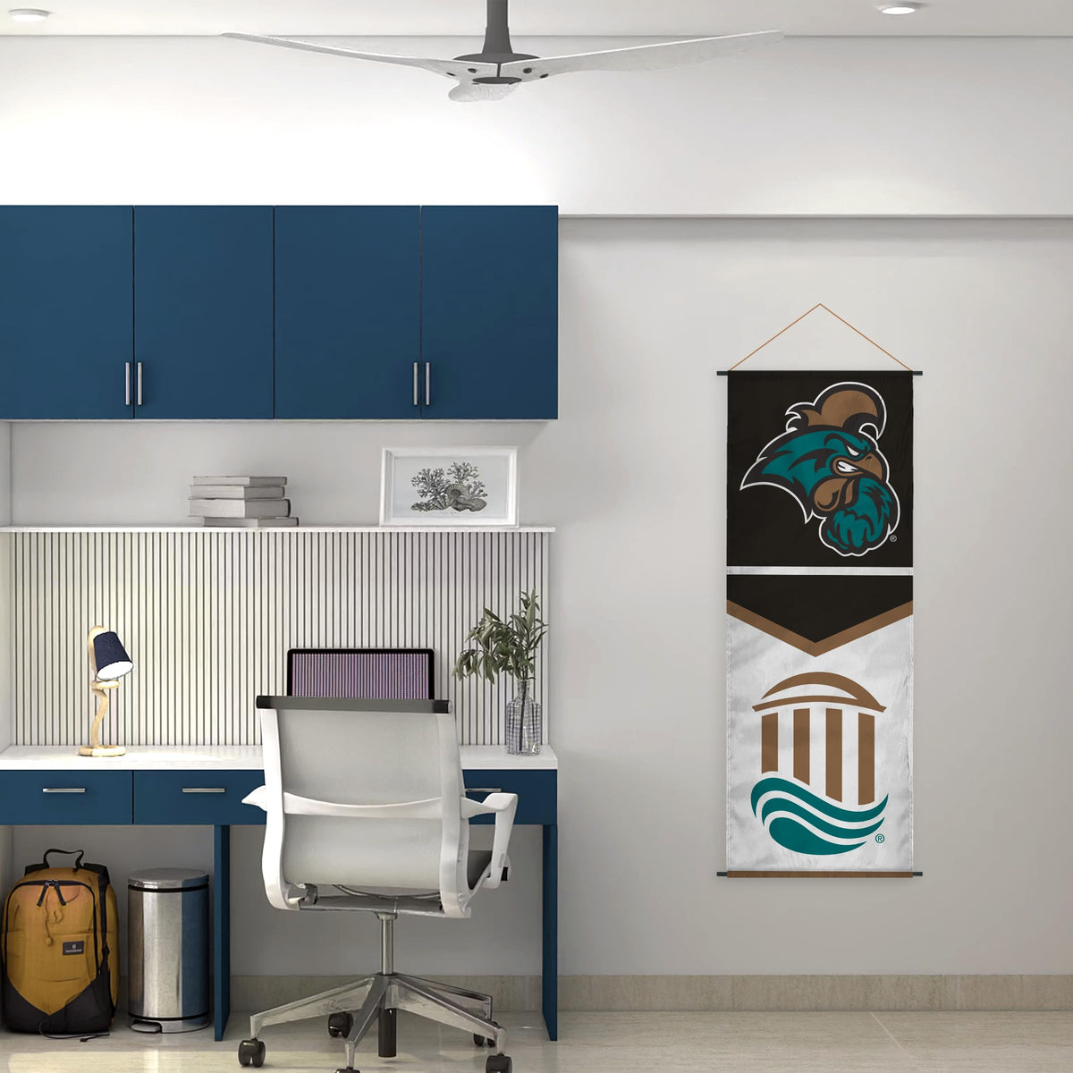 AGAS Coastal Carolina CCU University Banner Scroll Sign 17.5" × 48" with Hanging Cord – Polyester Chanticleers Wall Banner