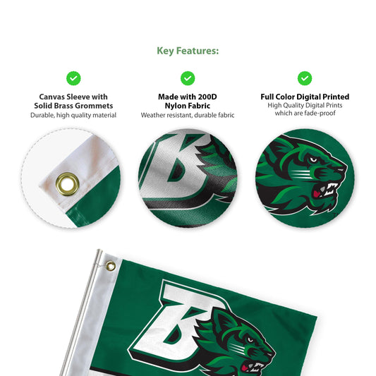 AGAS Binghamton University Golf Flag 14 x 20 inch – Single Sided Printed Nylon BU Bearcats Design – Official NCAA Binghamton Bearcats Flag – Golf Course Display with Canvas Header and Brass Grommets