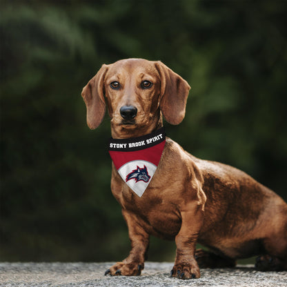 AGAS Stony Brook Seawolves Pet Bandana 14.75 x 9.5 inch – Single Sided Printed Polyester Stony Brook Spirit Design – Official NCAA SBU Product – Pet Bandana with Collar Sleeve No Collar Included