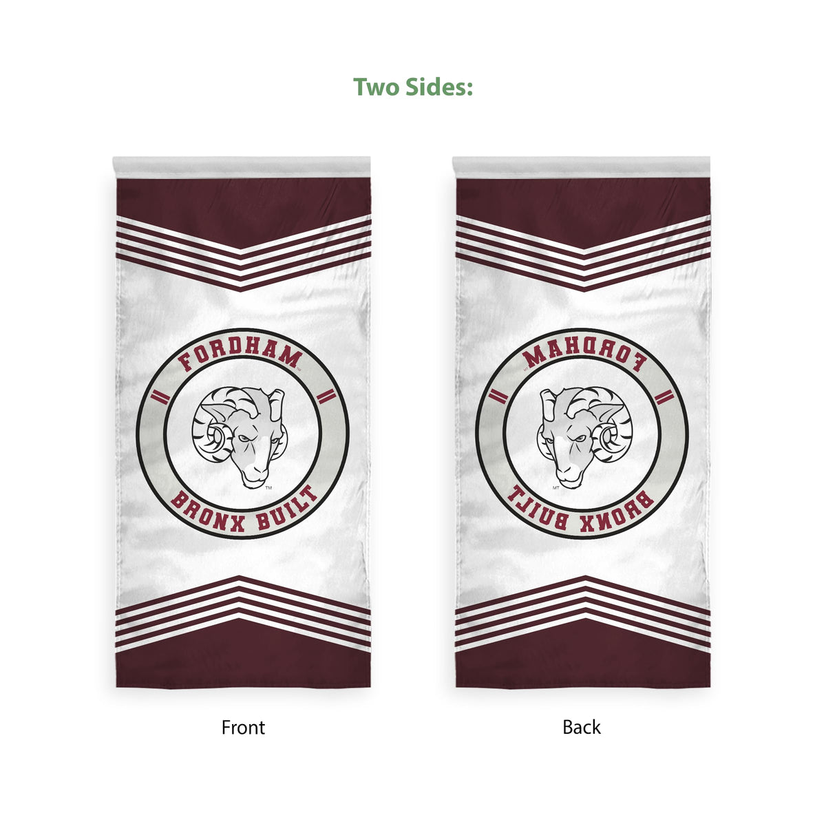 AGAS Fordham University Vertical Banner 2 x 4 ft – Single Sided Printed Polyester Fordham Rams Banner Bronx Built Ram Head Design – Official NCAA Product – Fordham University Hanging Banner with 1.5 inch Pole Sleeve and Reinforced Stitching