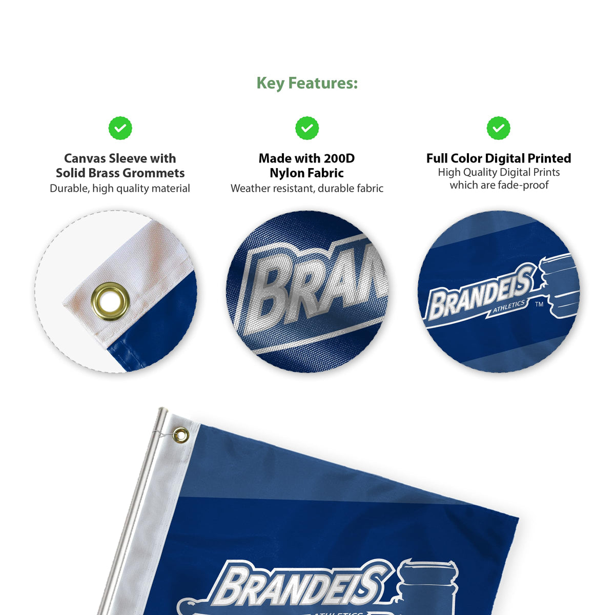 Brandeis University Golf Flag 6 x 8 inch