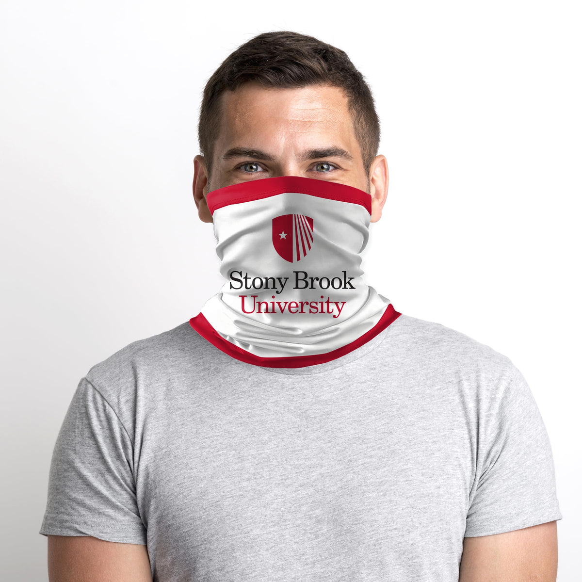 AGAS Stony Brook University Neck Gaiter 9 x 10 inch – Single Sided Printed Stretch Polyester Stony Brook Seawolves Design – Official NCAA SBU Product – Face Cover