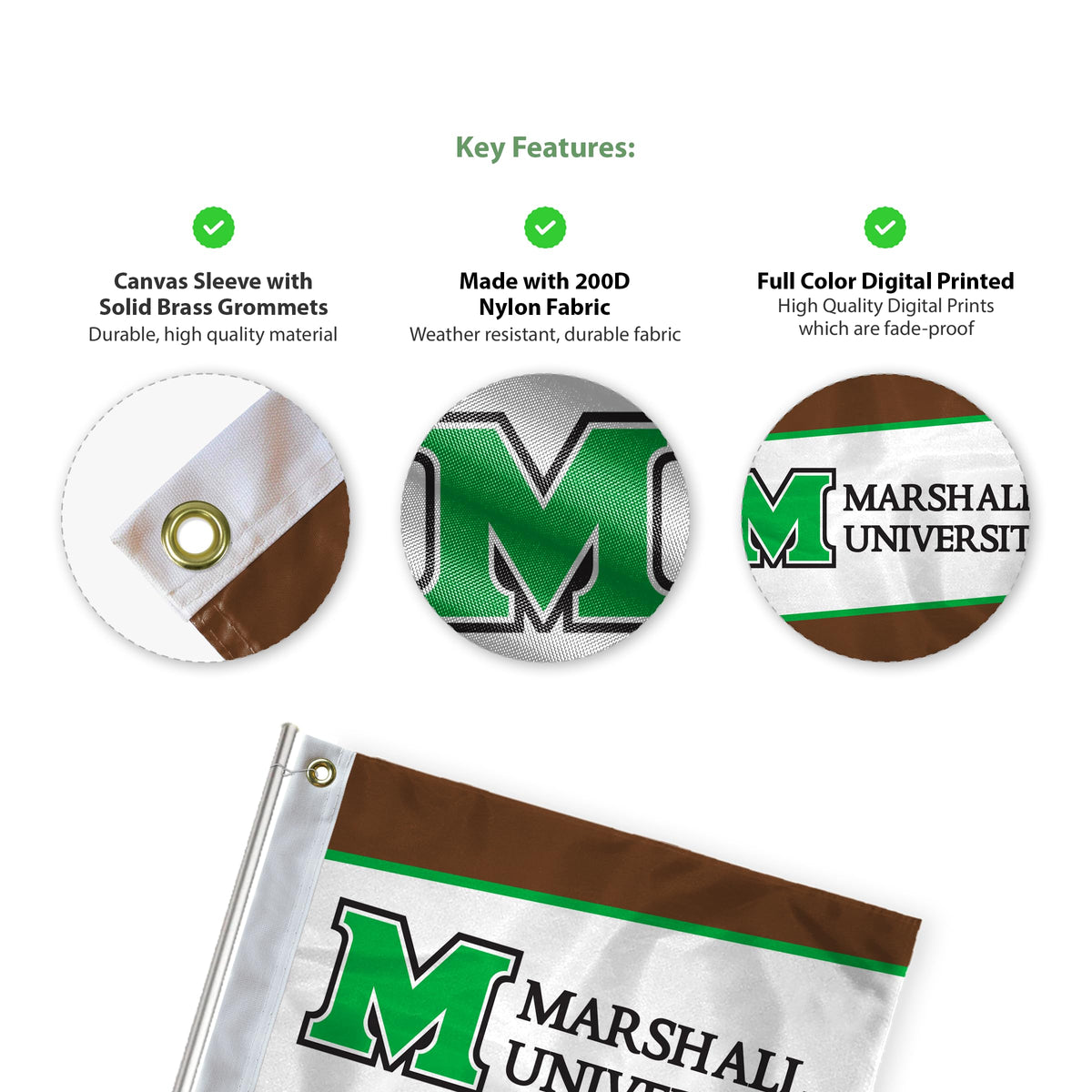Marshall University Golf Flag 14 x 20 inch