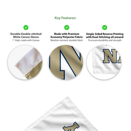 AGAS USNA Family, U.S. Naval Academy Sailing, Garden Flag, 18" x 12" Single-Reverse Printed Polyester with 12" Pole Sleeve - Licensed USNA Midshipmen Yard Flag with Flagpole