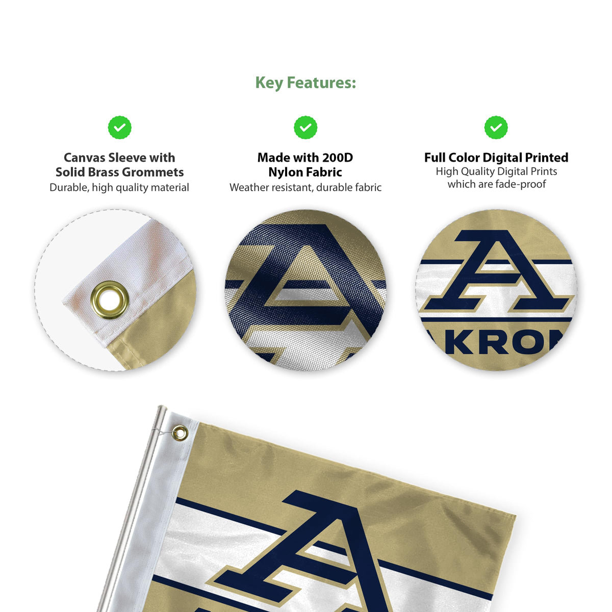 University of Akron Golf Flag 14 x 20 inch