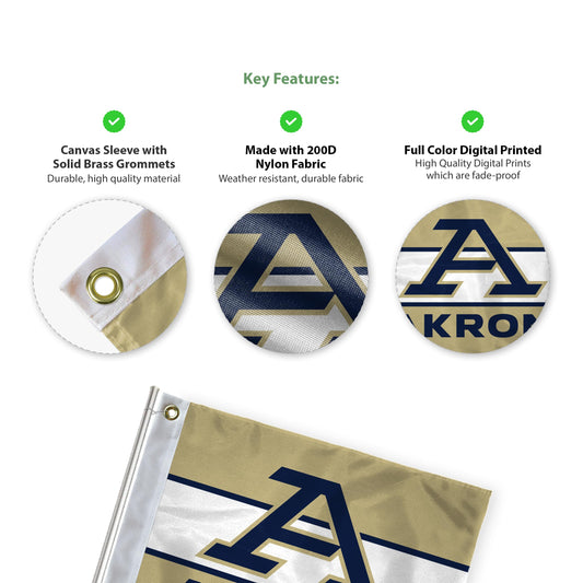 University of Akron Golf Flag 6 x 8 inch