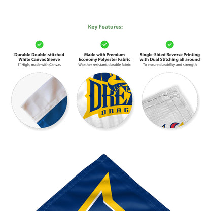 AGAS Drexel DU University Logo Flag for Car 12x16 Inch, Licensed Dragons Car Window Flag - 17" Flex Pole, Single Reverse Printed Polyester