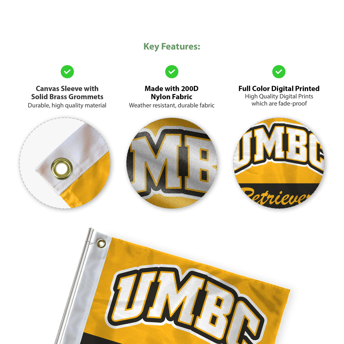 University of Maryland Baltimore County Golf Flag 6 x 8 inch