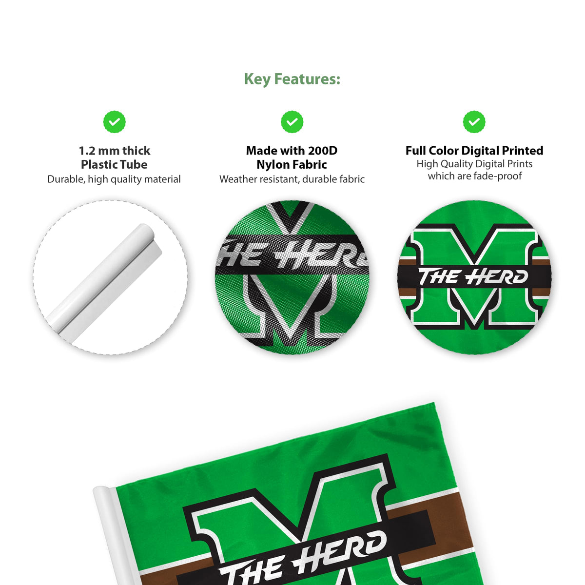 Marshall University Golf Flag 6 x 8 inch