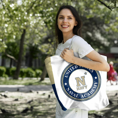 United States Naval Academy Midshipmen Logo Tote Bag, Non Woven Fabric, Shoulder Straps 14"x14"