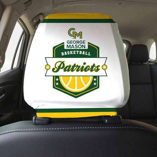 AGAS George Mason GMU Patriots Car Headrest Cover with Elastic Band for Cars, Patriots Unisex Adult Stretchy Material Spandex Polyester Universal Size 9" x 10.5"