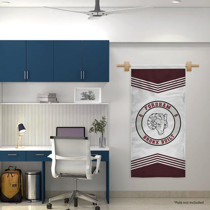 AGAS Fordham University Vertical Banner 2 x 4 ft – Single Sided Printed Polyester Fordham Rams Banner Bronx Built Ram Head Design – Official NCAA Product – Fordham University Hanging Banner with 1.5 inch Pole Sleeve and Reinforced Stitching