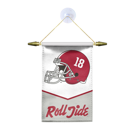 AGAS 4x6 Inch Alabama University Crimson Tide Roll Tide Banner for Windows Doors and Walls Banner Hanging Rearview Mirror Decoration With Suction Cup